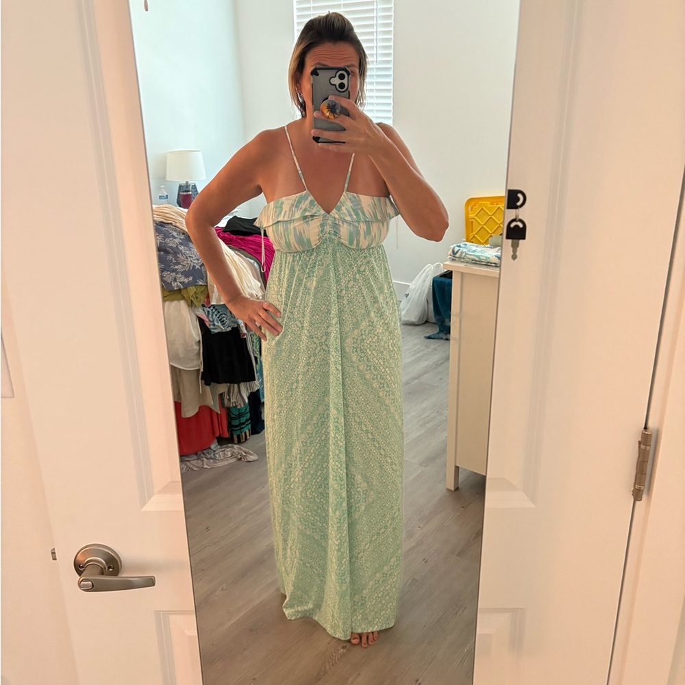 O'Neill Green Spaghetti Strap Sundress Maxi